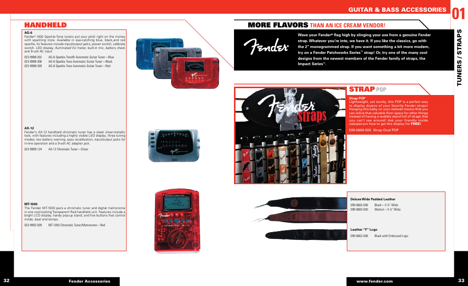 Strap, More flavors, Handheld | Guitar & bass accessories, Tuners / straps, Than an ice cream vendor | Fender Guitar & Bass Accessories User Manual | Page 2 / 15