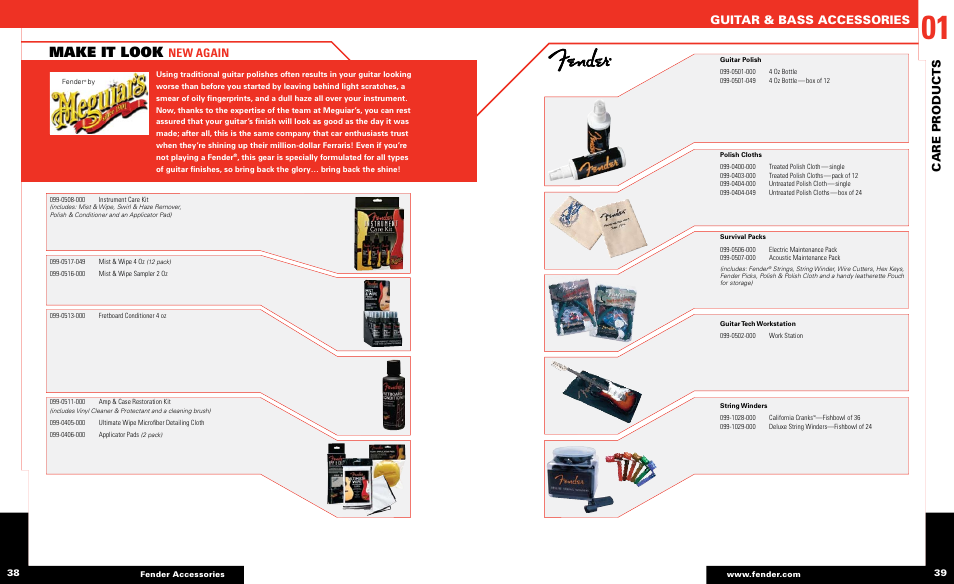 Make it look, Guitar & bass accessories, Care products | New again | Fender Guitar & Bass Accessories User Manual | Page 5 / 15
