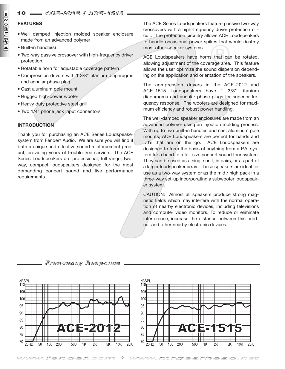 Fender ACE-1515 User Manual | Page 10 / 36