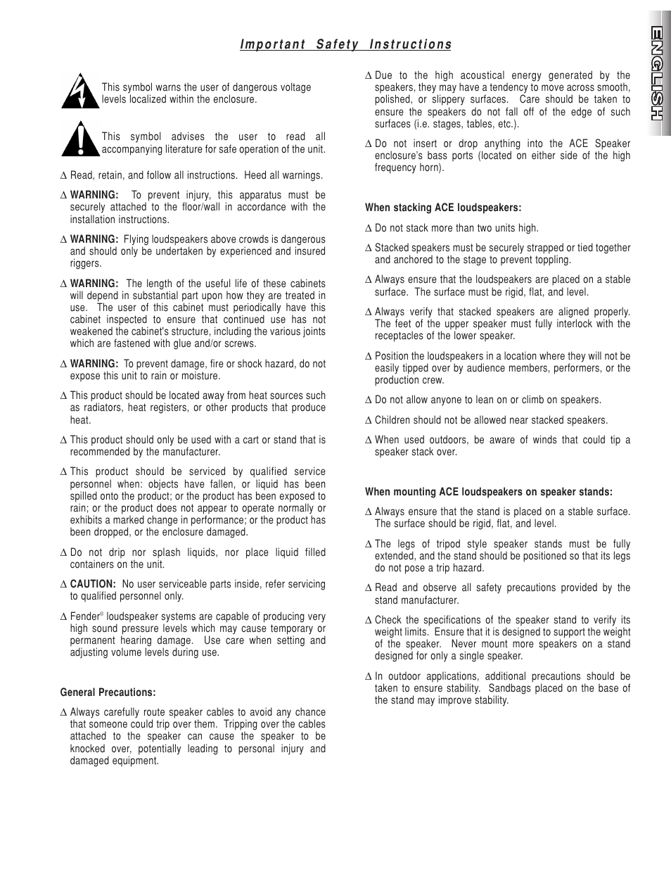 Fender ACE-1515 User Manual | Page 3 / 36