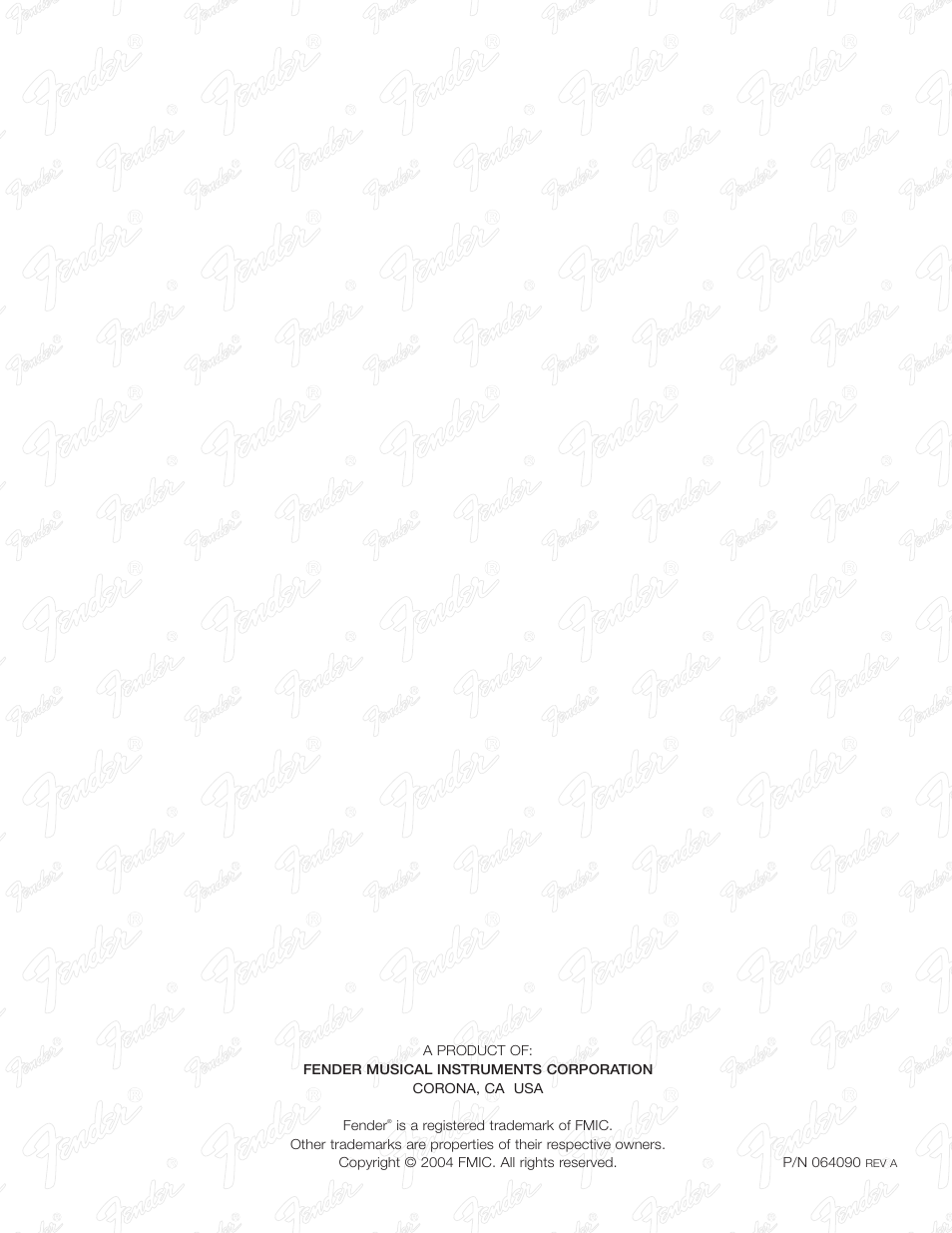 Fender ACE-1515 User Manual | Page 36 / 36