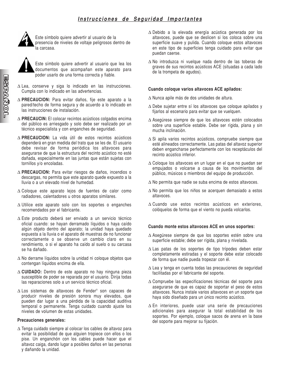 Fender ACE-1515 User Manual | Page 4 / 36