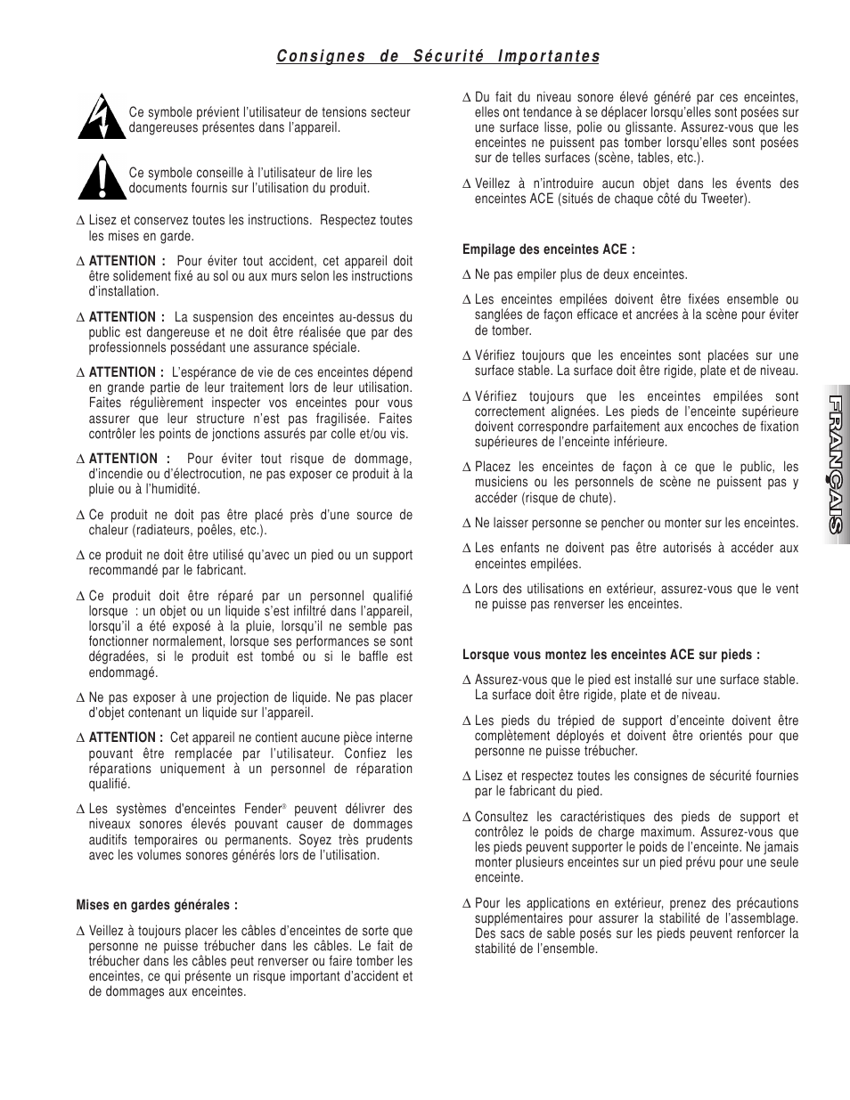 Fender ACE-1515 User Manual | Page 5 / 36