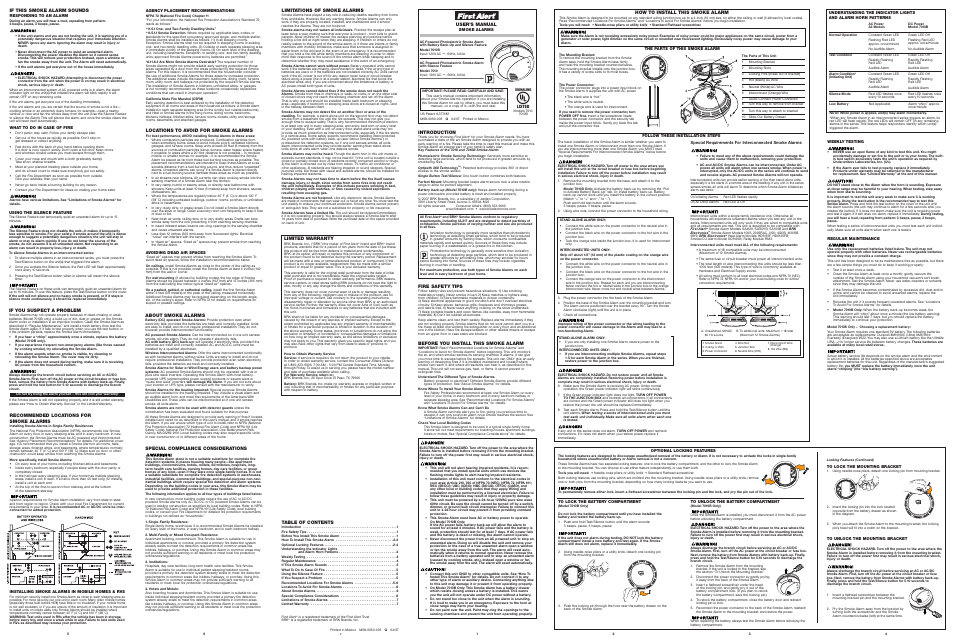 First Alert 7010 User Manual | 1 page