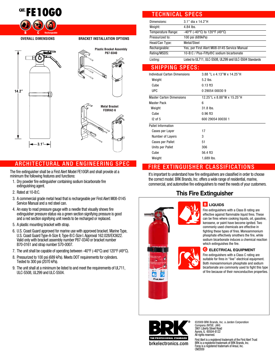 Fe10go, This fire extinguisher | First Alert FE10GO User Manual | Page 2 / 2