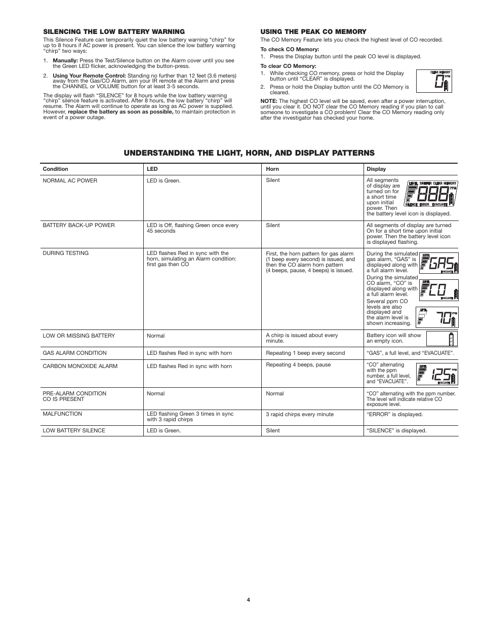 First Alert Model GCO1 User Manual | Page 4 / 7