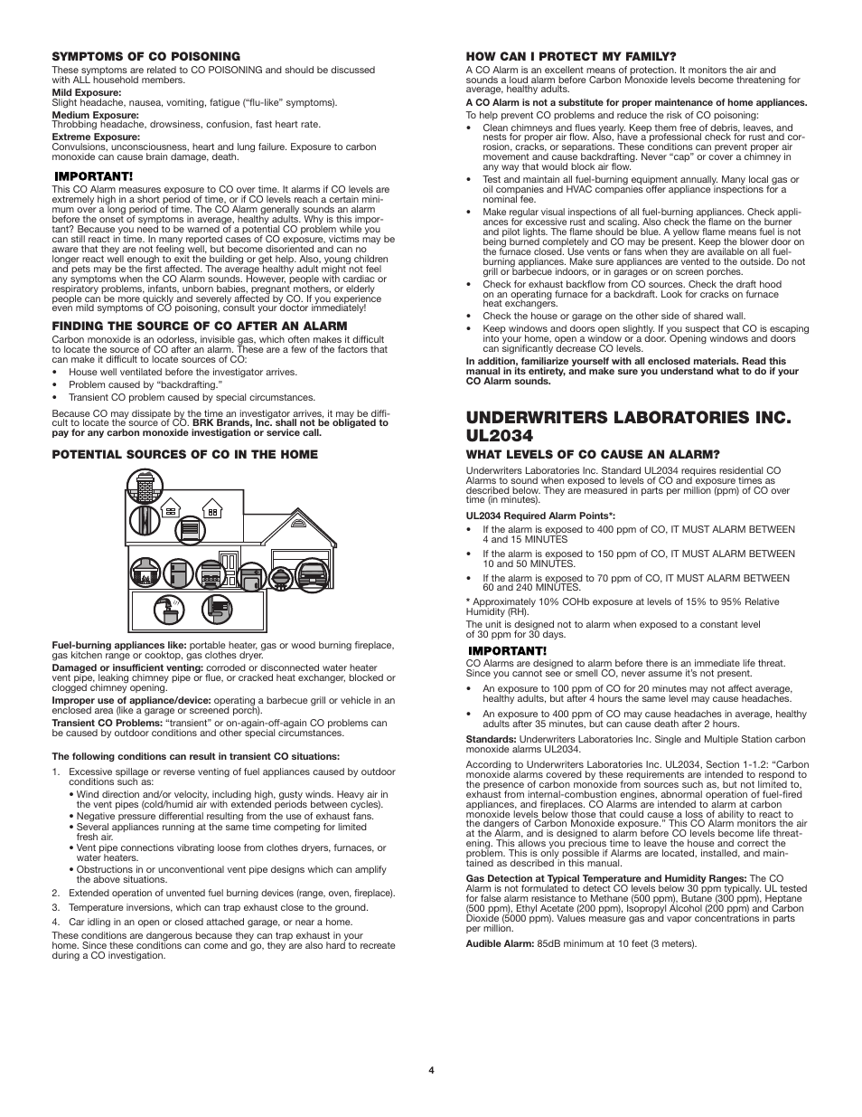 Underwriters laboratories inc. ul2034 | First Alert FCD2DDNP User Manual | Page 4 / 5