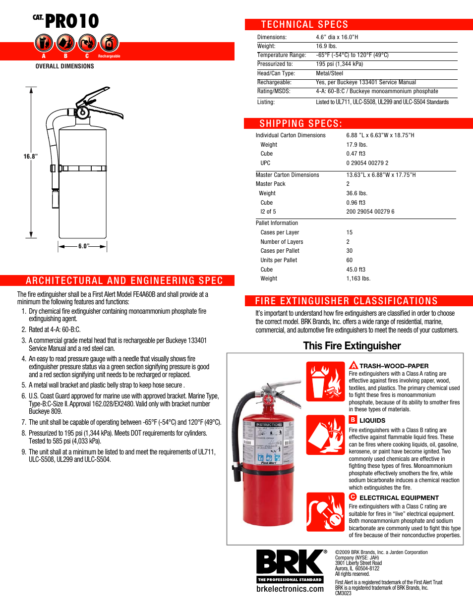 Pro10, This fire extinguisher | First Alert PRO10 User Manual | Page 2 / 2