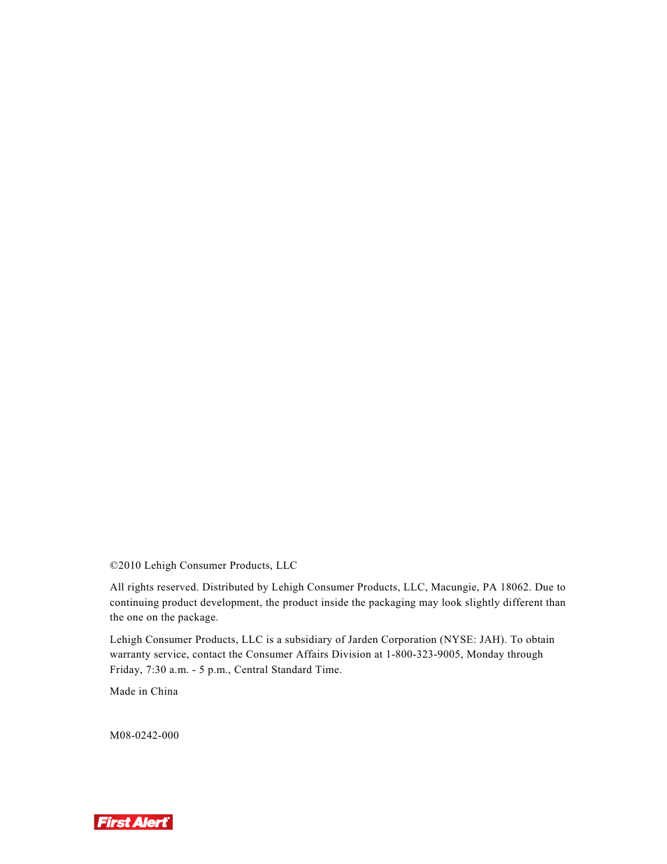 First Alert DW-702 User Manual | Page 2 / 28