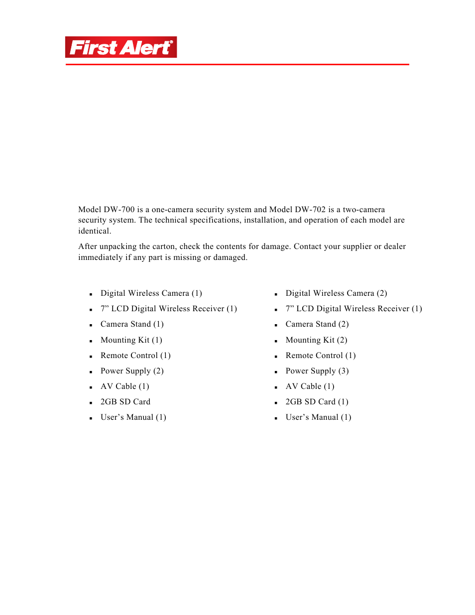 First Alert DW-702 User Manual | Page 6 / 28