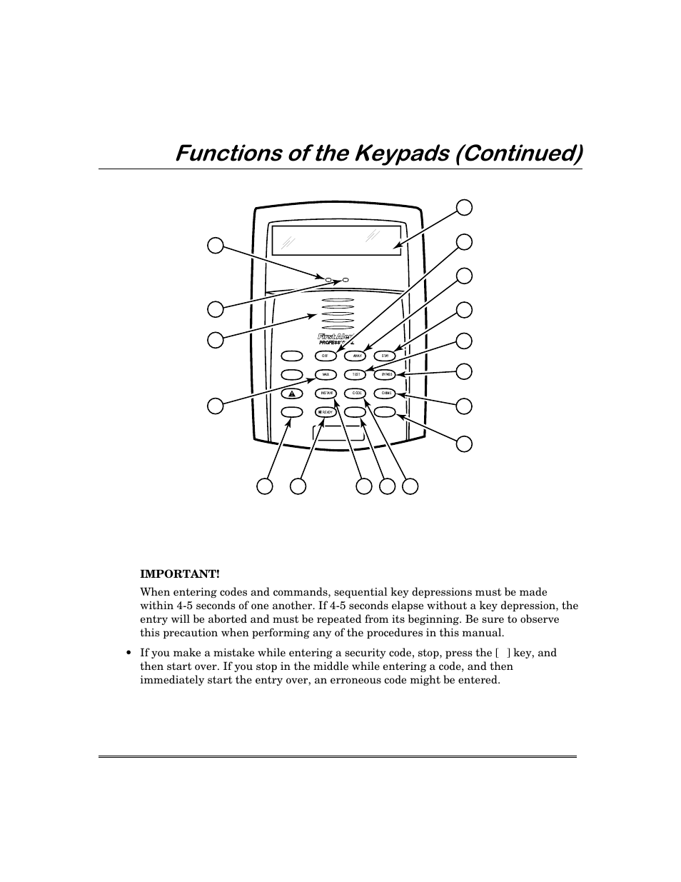 Xqfwlrqvriwkh.h\sdgv &rqwlqxhg | First Alert FA168C User Manual | Page 11 / 56