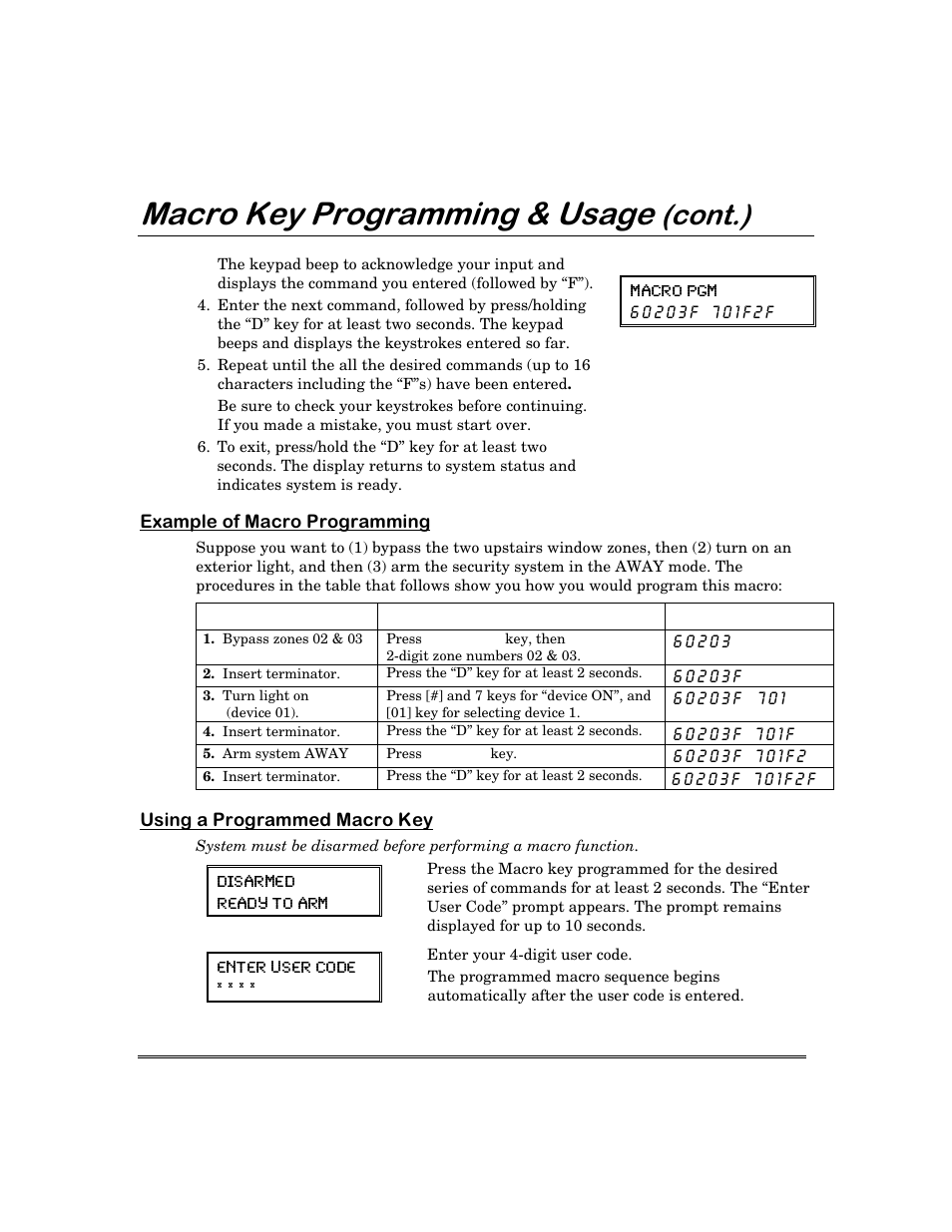 0dfur.h\3urjudpplqj 8vdjh, Frqw | First Alert FA168C User Manual | Page 24 / 56