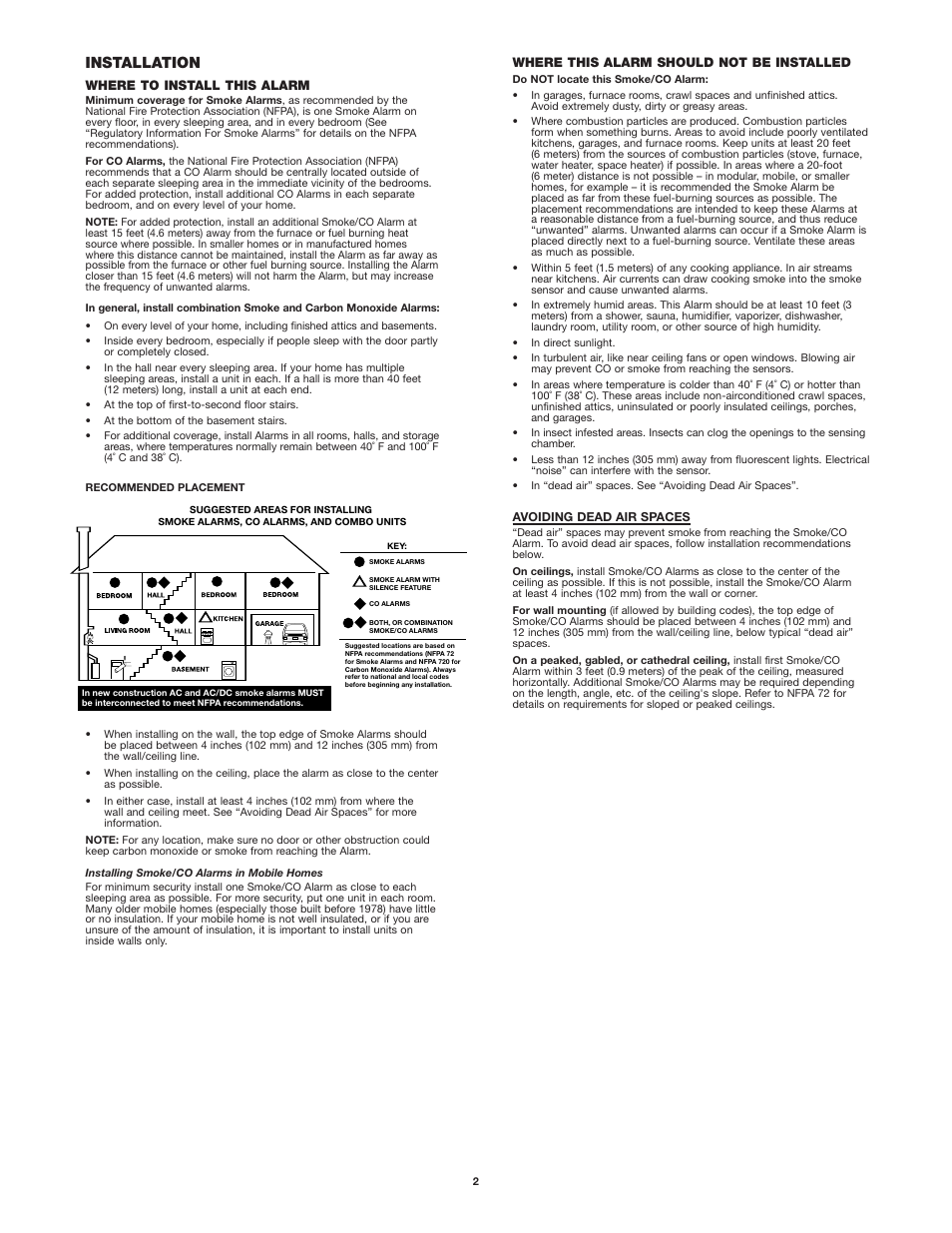 Installation | First Alert SC7010B User Manual | Page 2 / 11