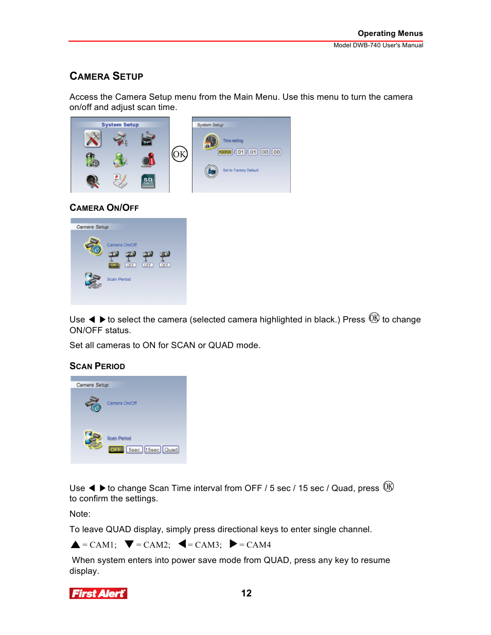 First Alert 2.5Color LCD Portable Wireless Family Monitor DWB-740 User Manual | Page 12 / 24
