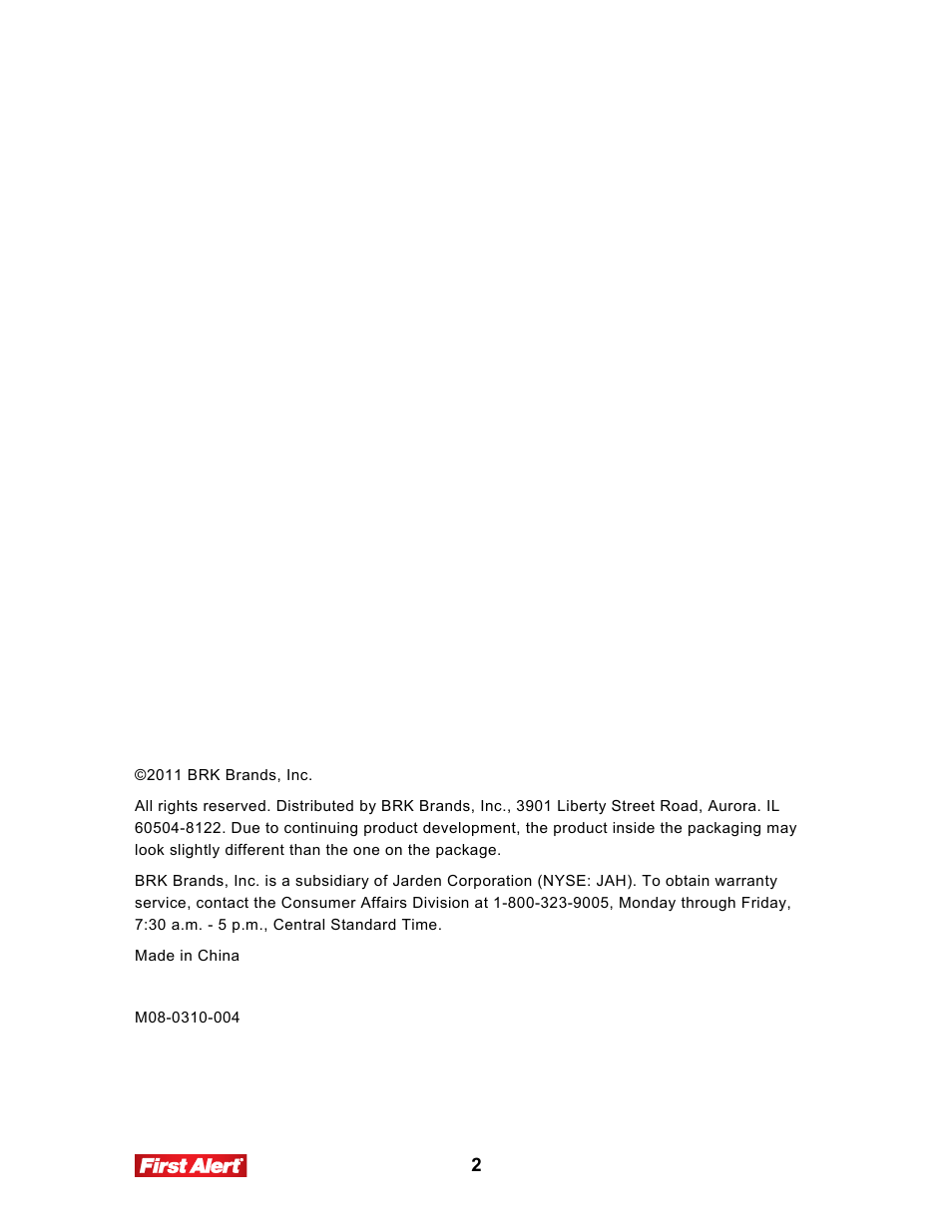 First Alert 2.5Color LCD Portable Wireless Family Monitor DWB-740 User Manual | Page 2 / 24