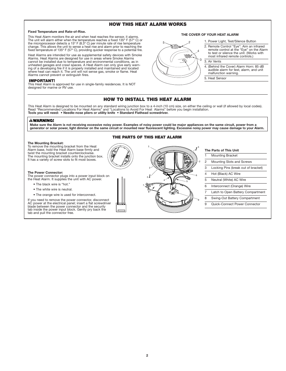 How to install this heat alarm, How this heat alarm works | First Alert HD6135FB User Manual | Page 2 / 8