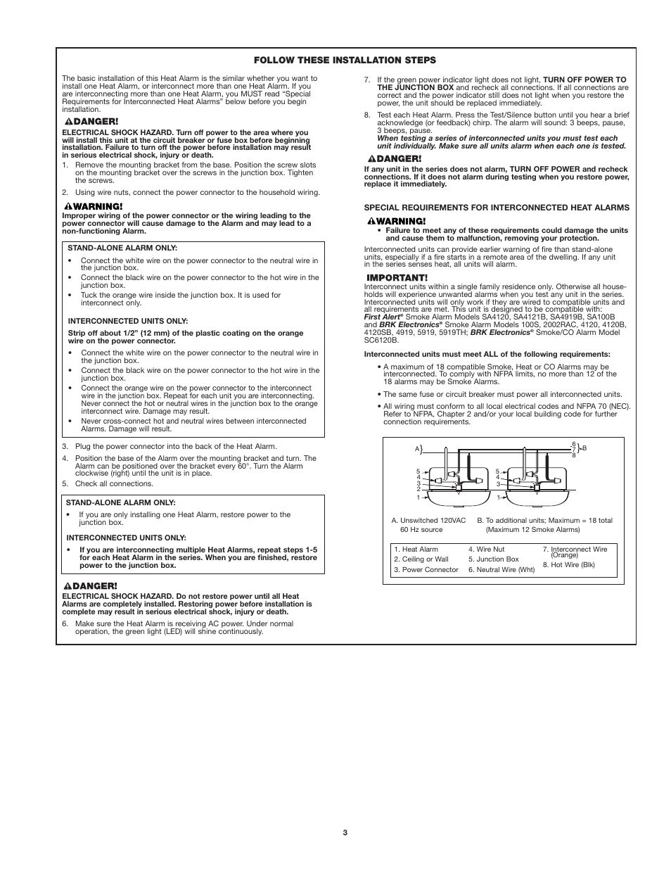 First Alert HD6135FB User Manual | Page 3 / 8