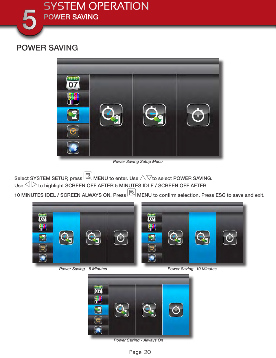 Power saving | First Alert Wireless 4GB Security System DWS-472 User Manual | Page 20 / 32