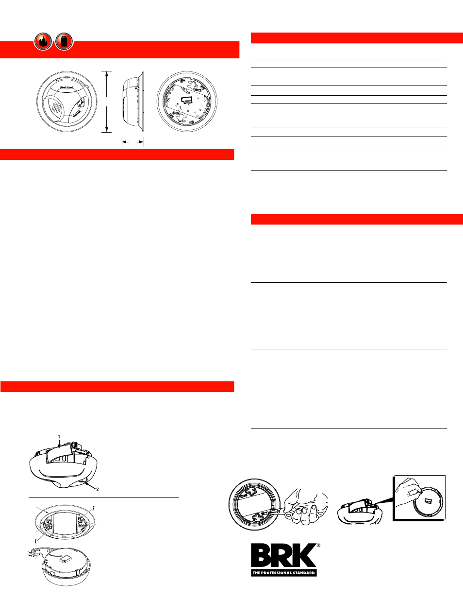 Architectural and engineering spec, Installation of alarm, Shipping specs: technical specs | First Alert SA305B User Manual | Page 2 / 2