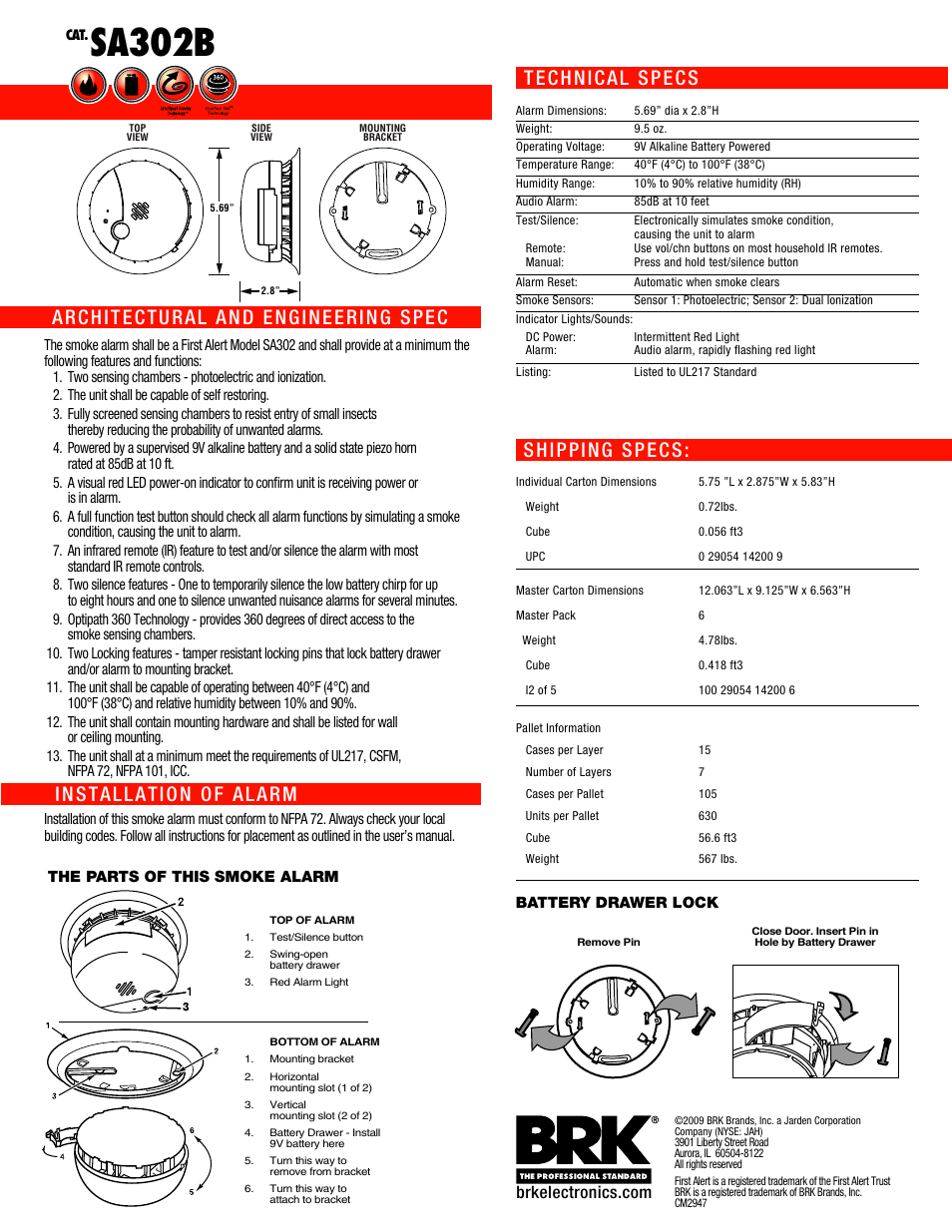 Sa302b | First Alert SA302B User Manual | Page 2 / 2