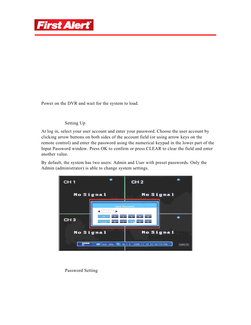 Getting started | First Alert 4800 User Manual | Page 17 / 107