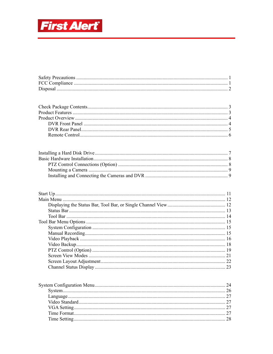 First Alert 4800 User Manual | Page 3 / 107