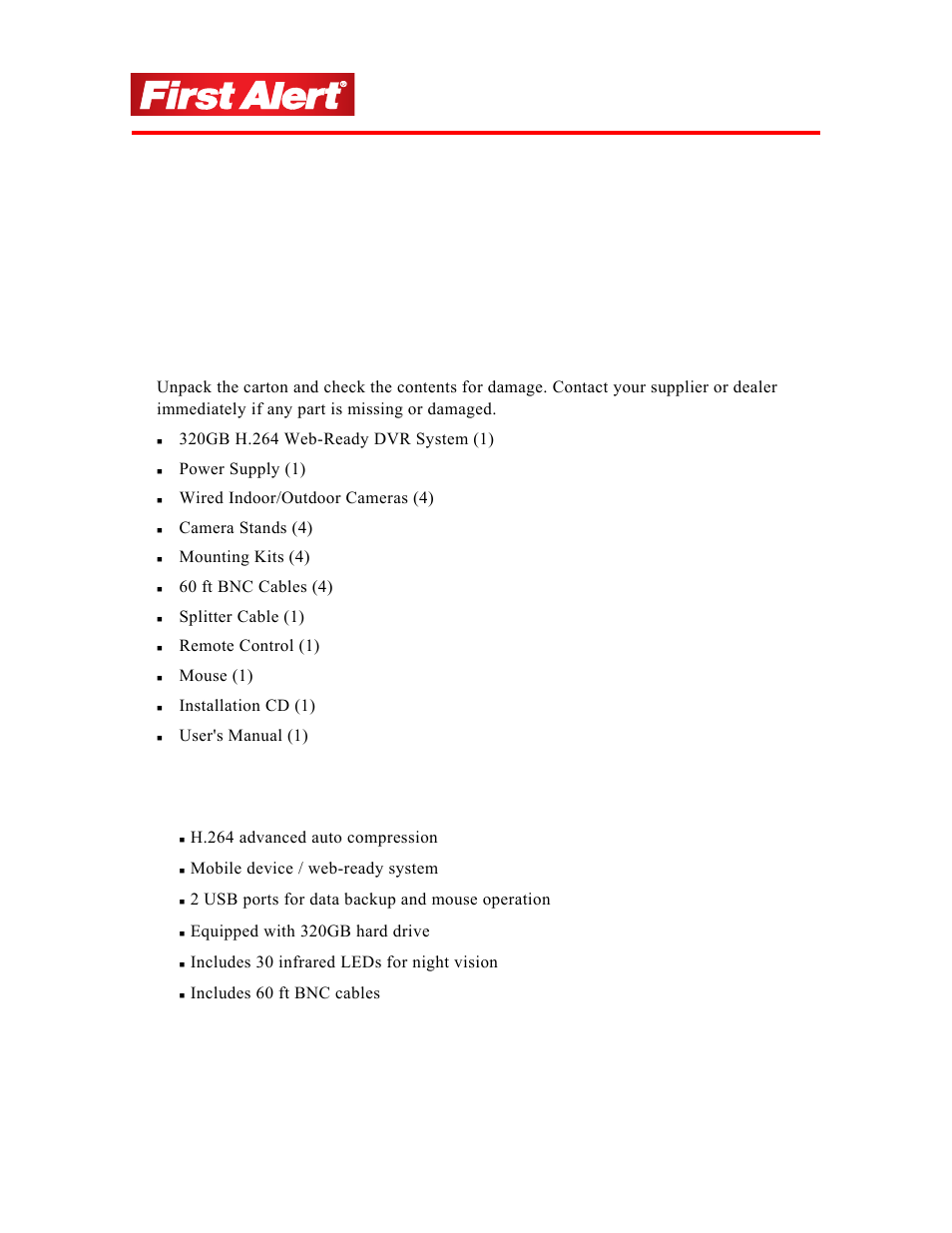 Getting to know your 4800 dvr, Chapter 2 | First Alert 4800 User Manual | Page 9 / 107