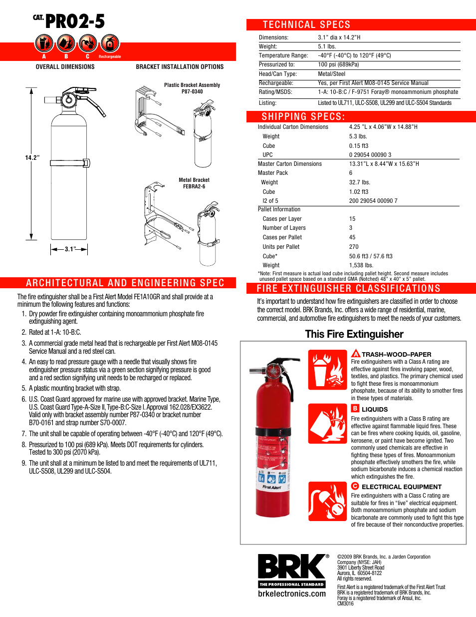 Pro2-5, This fire extinguisher | First Alert PR02-5 User Manual | Page 2 / 2