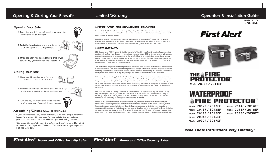 First Alert MMSKYE0709 User Manual | 2 pages