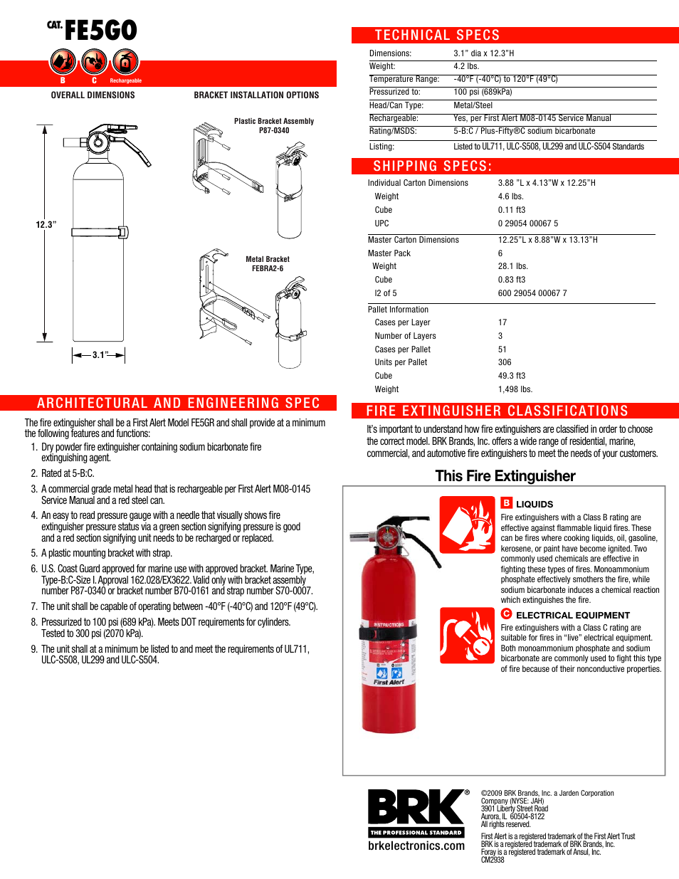 Fe5go, This fire extinguisher | First Alert FE5GO User Manual | Page 2 / 2
