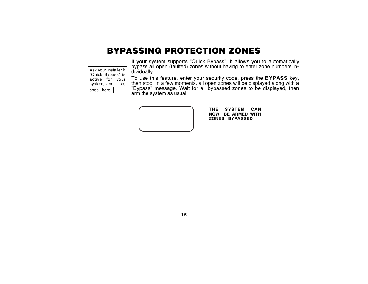 Bypassing protection zones | First Alert FA120C User Manual | Page 15 / 44