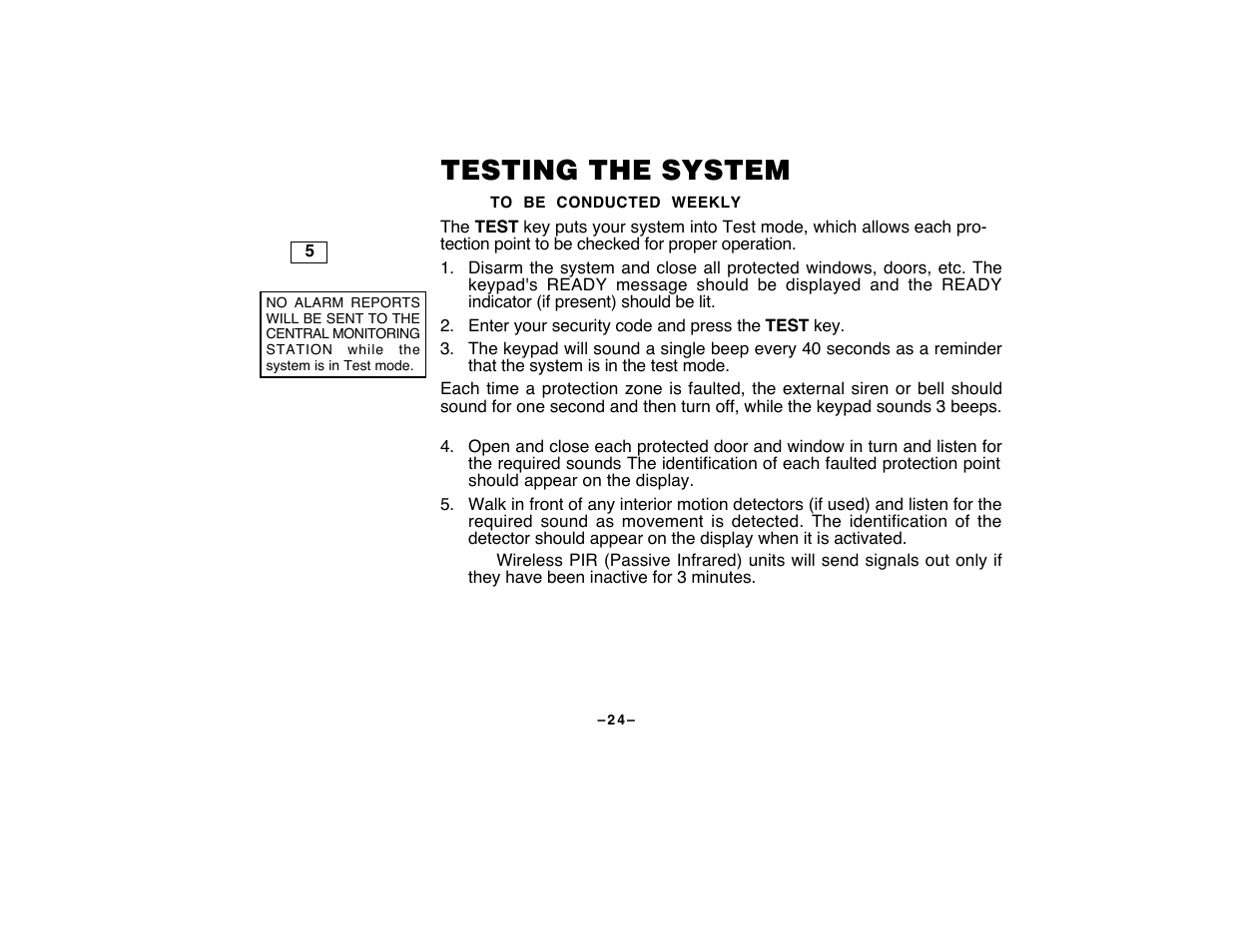 Testing the system | First Alert FA120C User Manual | Page 24 / 44