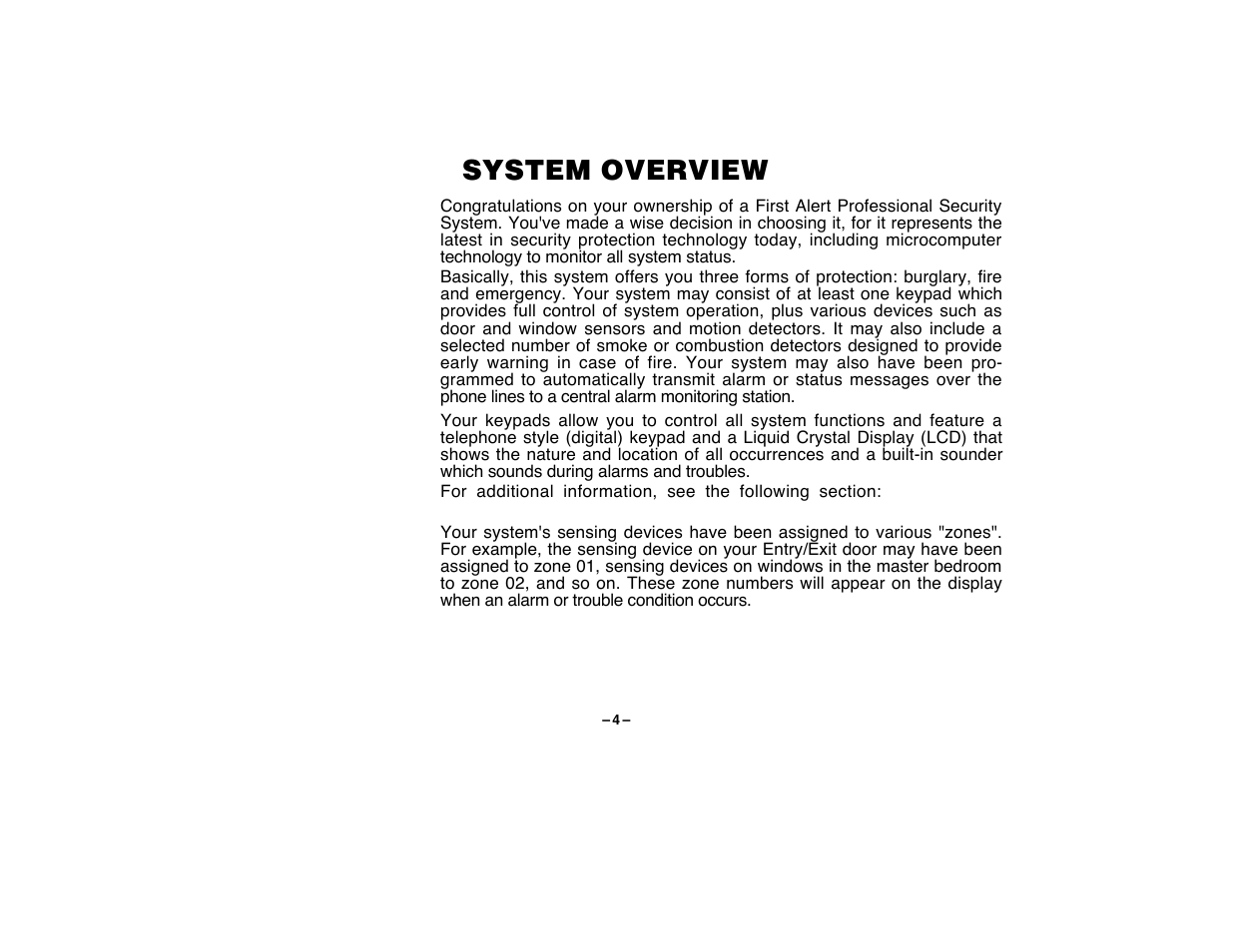 System overview | First Alert FA120C User Manual | Page 4 / 44