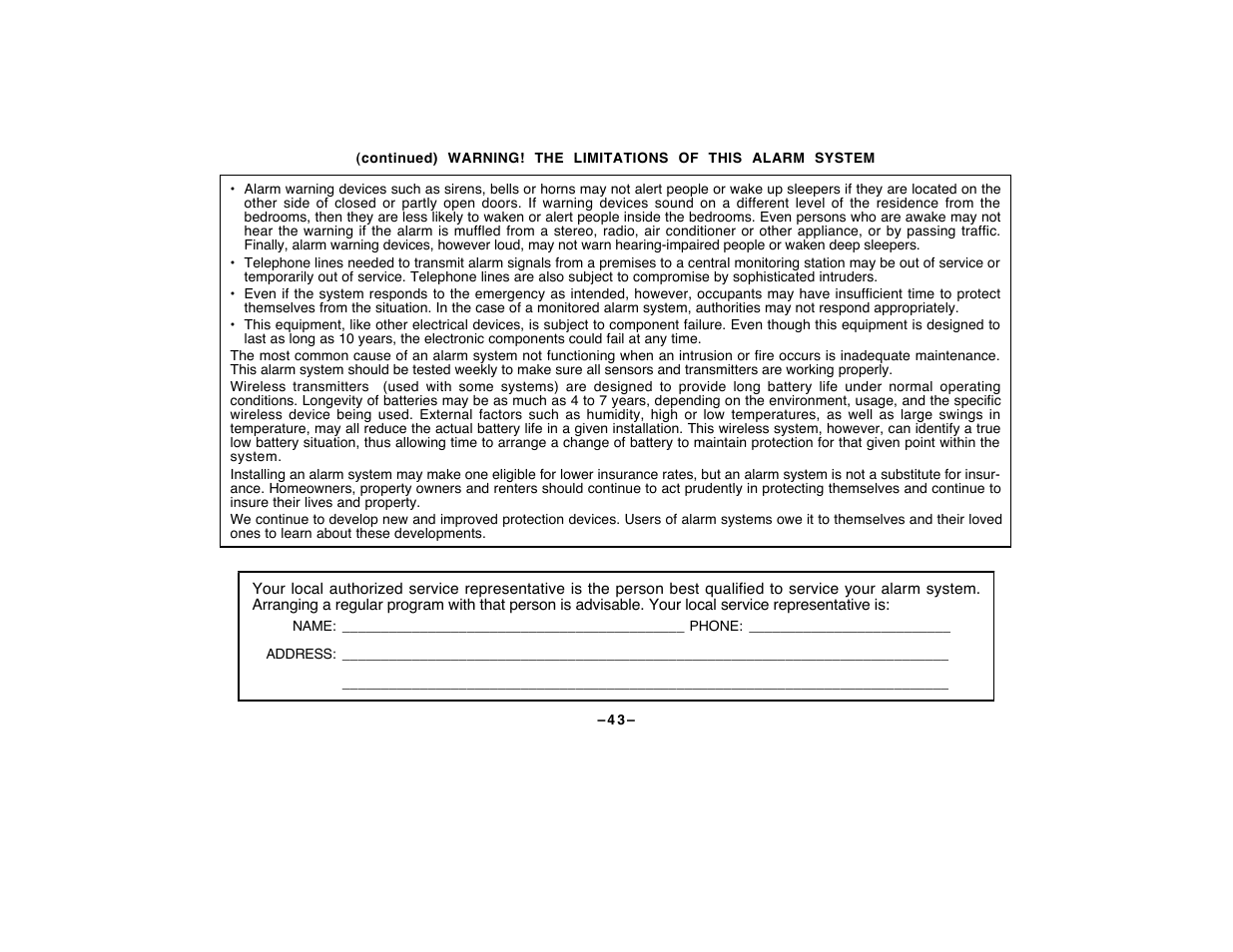 Servicing information | First Alert FA120C User Manual | Page 43 / 44