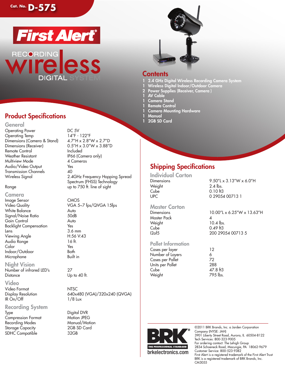 First Alert D575 User Manual | Page 2 / 2