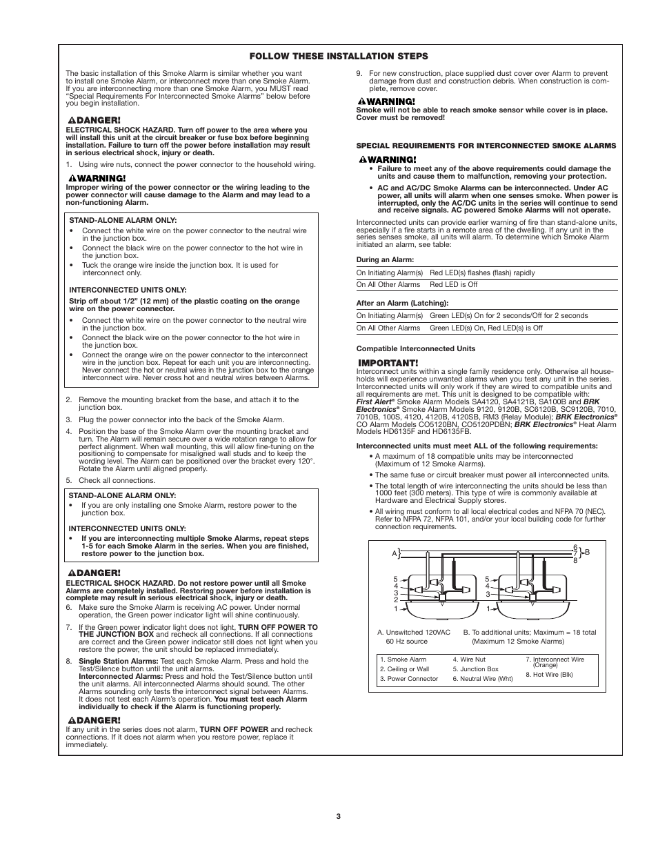 First Alert 9120B User Manual | Page 3 / 7