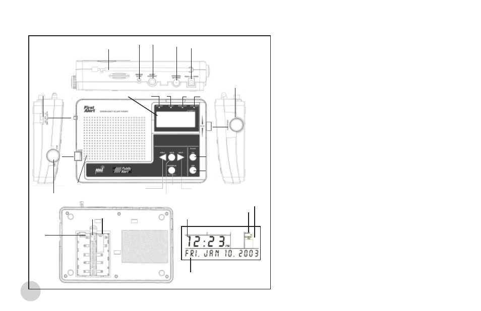 Location of controls and functions, Wx-167, Lcd screen | First Alert WX-167 User Manual | Page 8 / 24