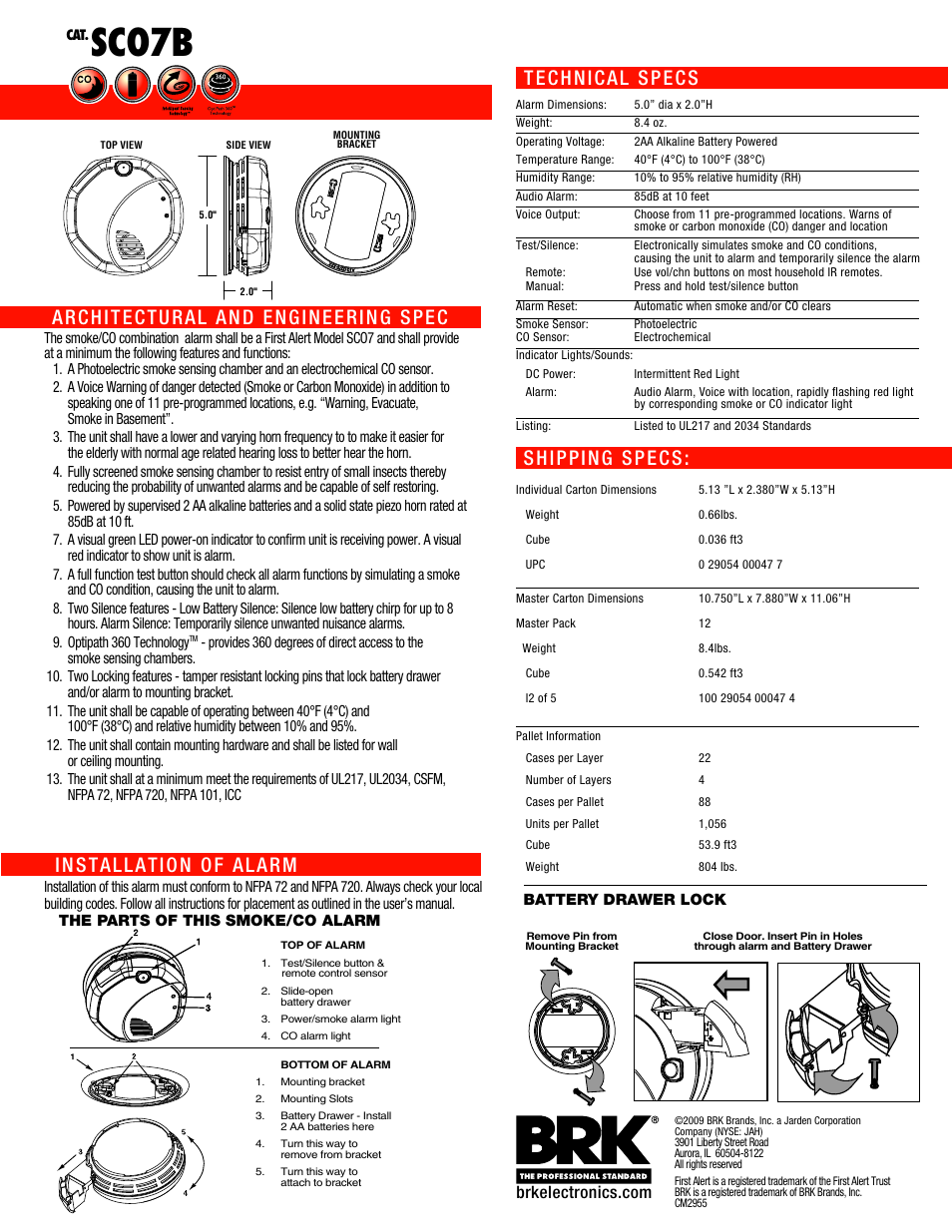 Sco7b | First Alert SCO7B User Manual | Page 2 / 2