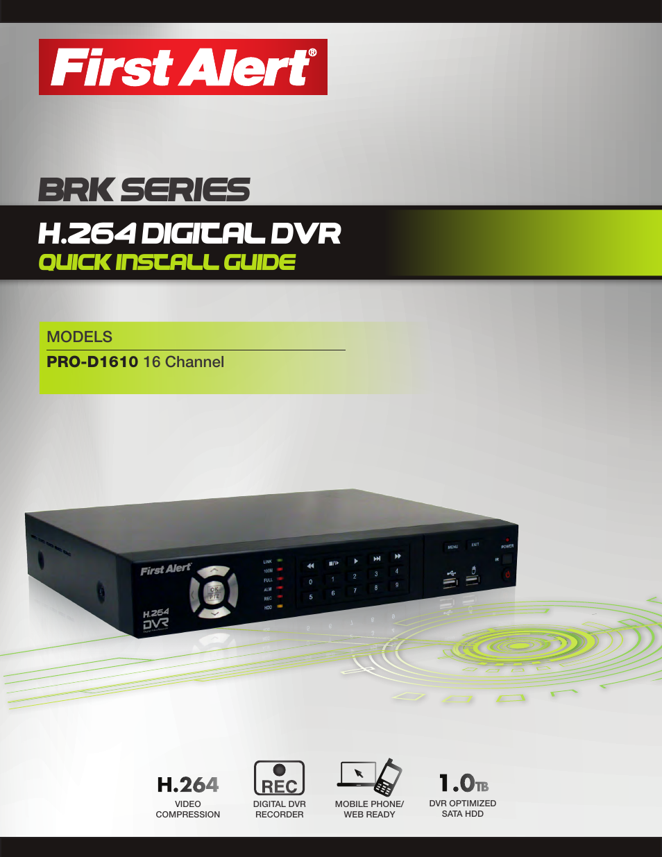 First Alert DigitalDVR PRO-D1610 User Manual | 12 pages