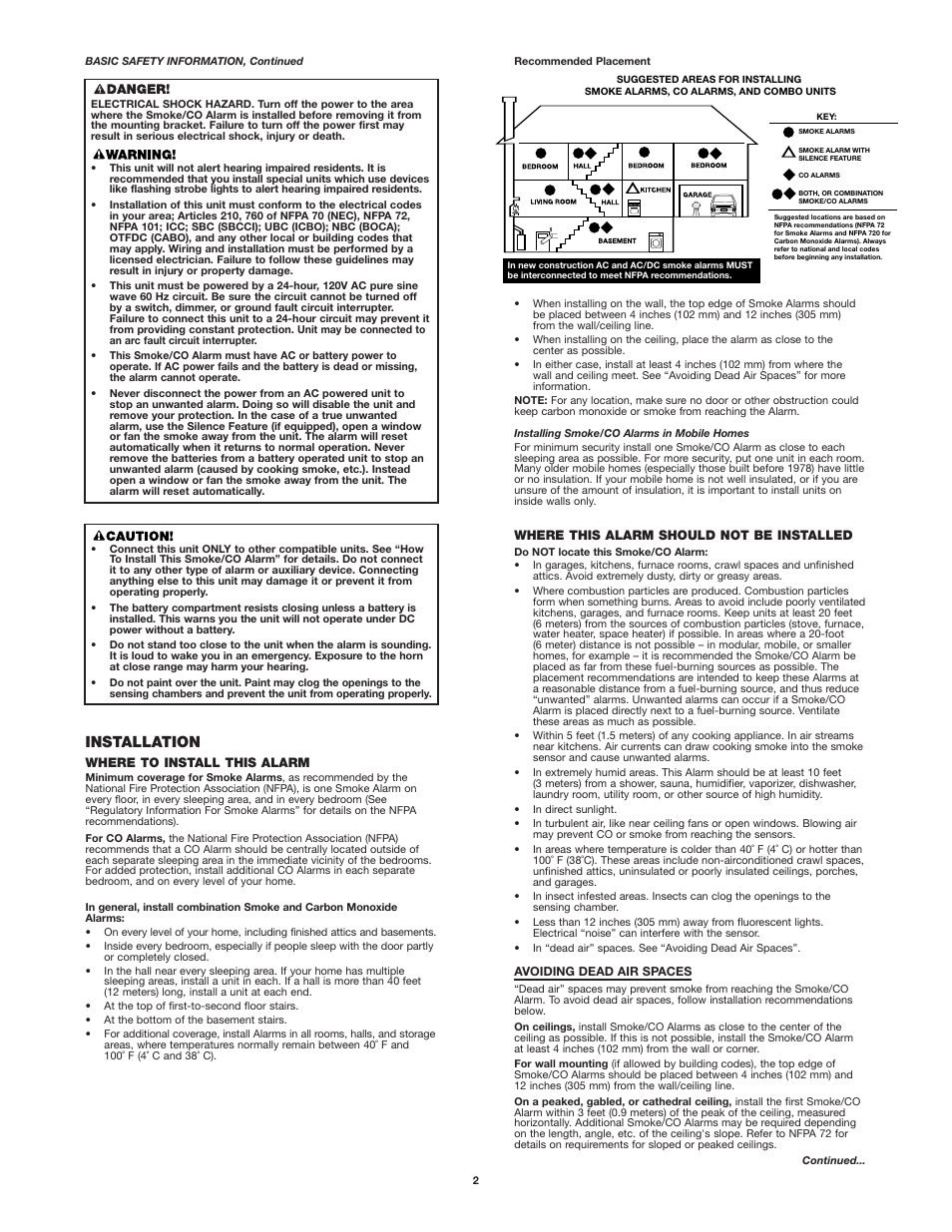 Installation | First Alert SC9120B User Manual | Page 2 / 11