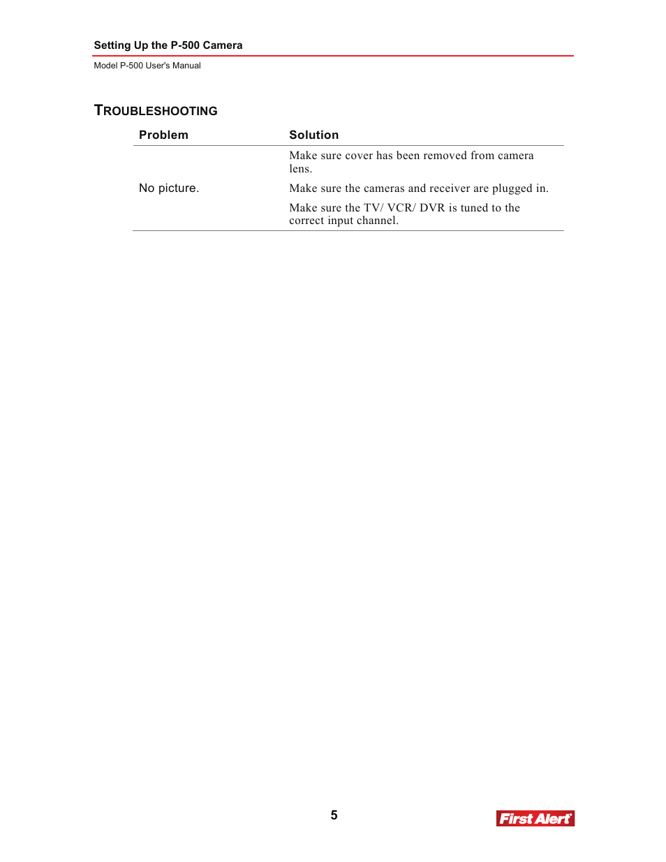 First Alert P-500 User Manual | Page 9 / 12