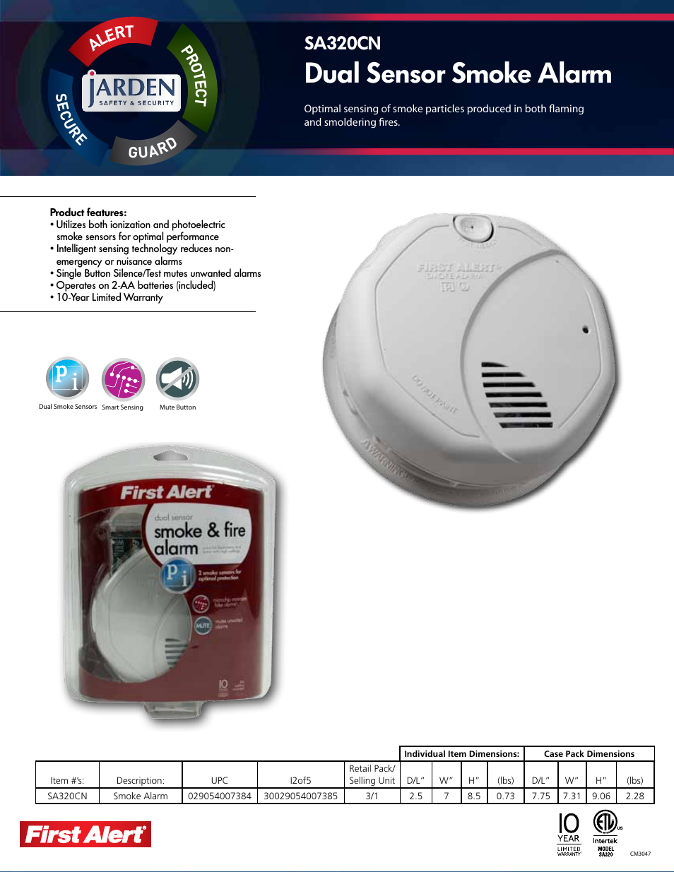 First Alert SA320CN User Manual | 2 pages