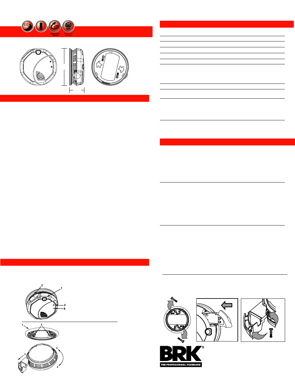 Sco5b, Shipping specs: technical specs | First Alert SMOKE & CO COMBO ALARM SC05B User Manual | Page 2 / 2