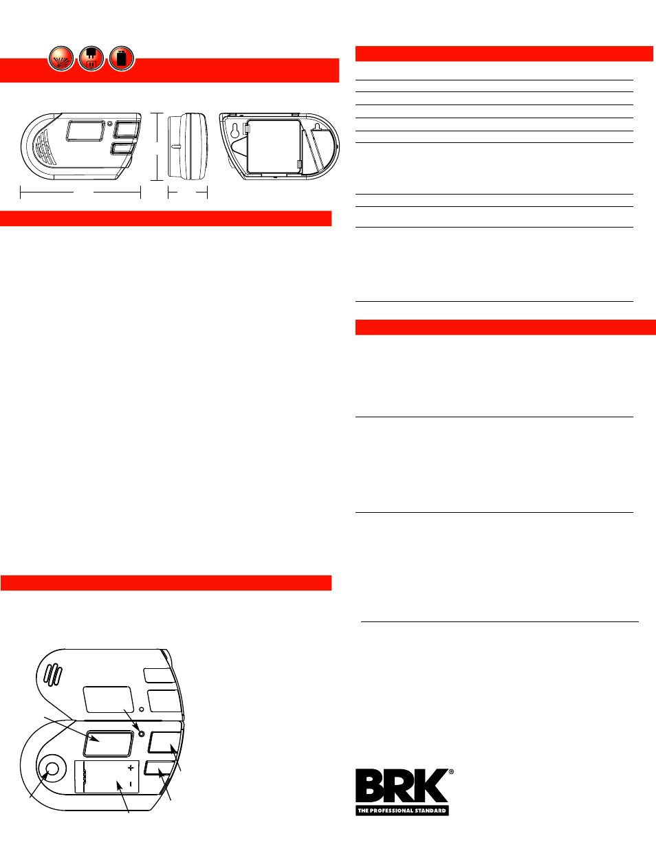 Gco1b, Shipping specs: technical specs | First Alert GCO1B User Manual | Page 2 / 2
