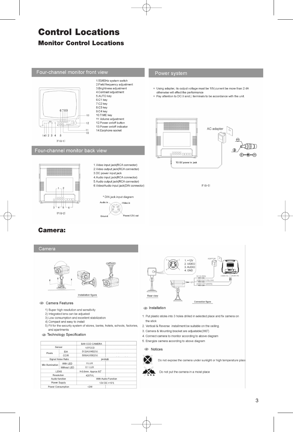 Control locations | First Alert FAS-124 User Manual | Page 5 / 8