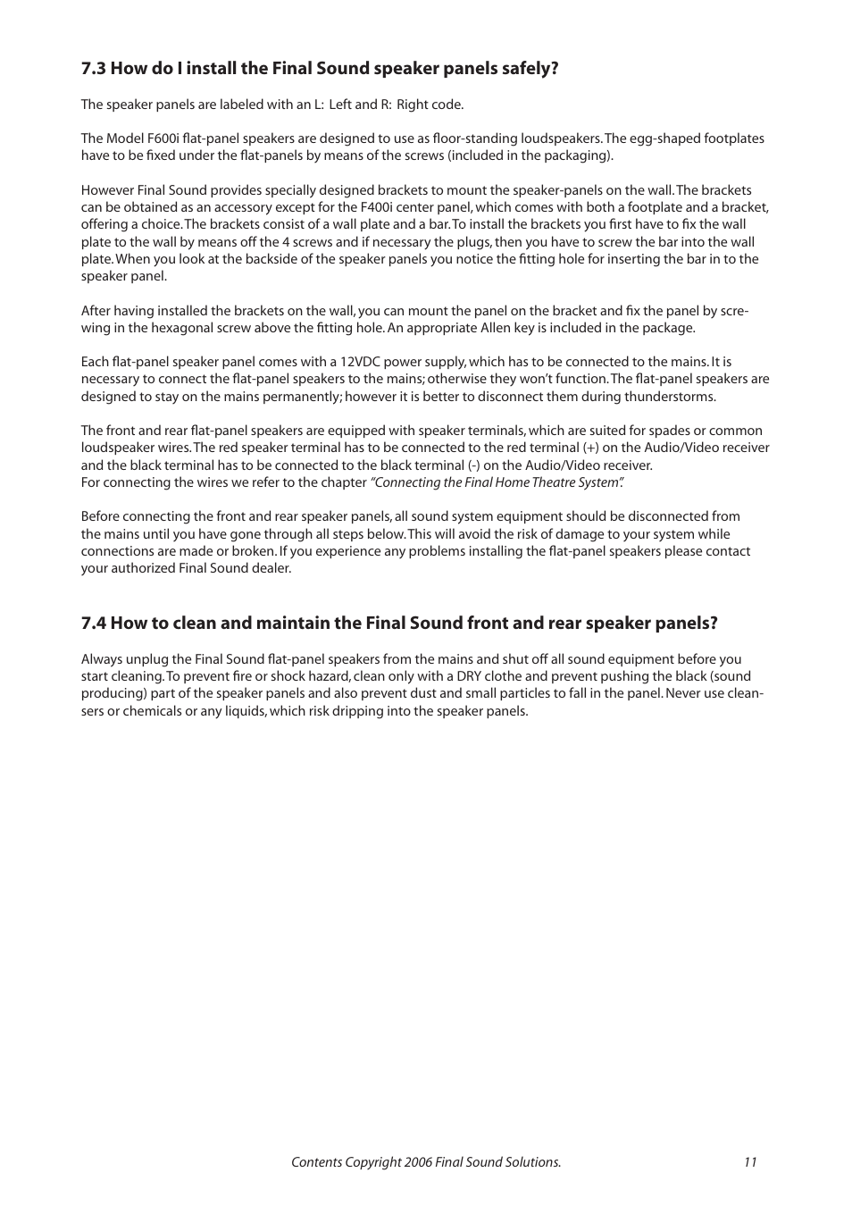 Final Sound F600i User Manual | Page 11 / 24