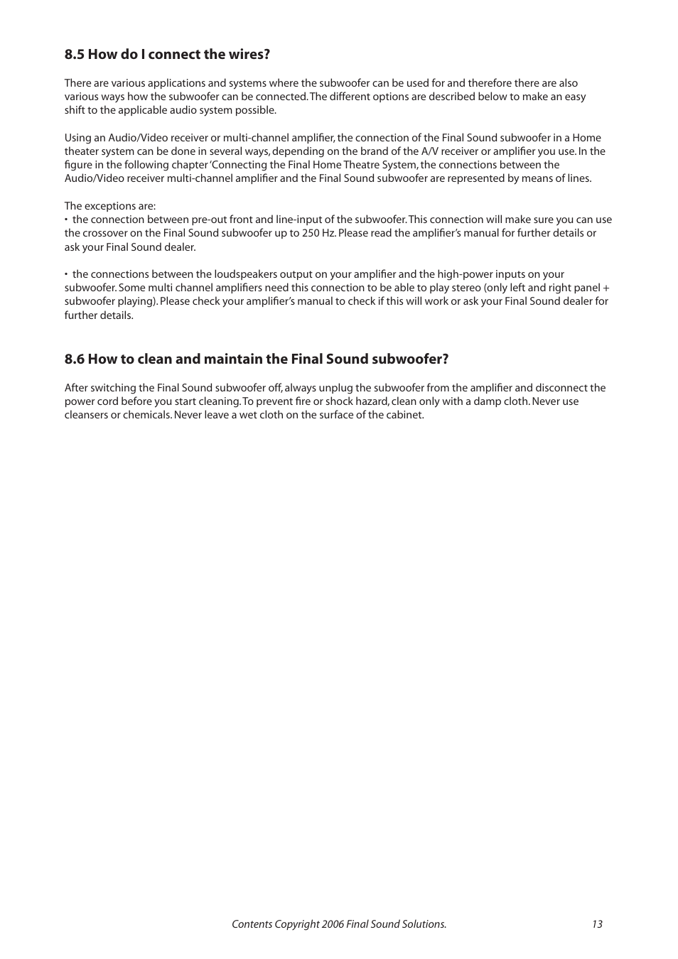 Final Sound F600i User Manual | Page 13 / 24