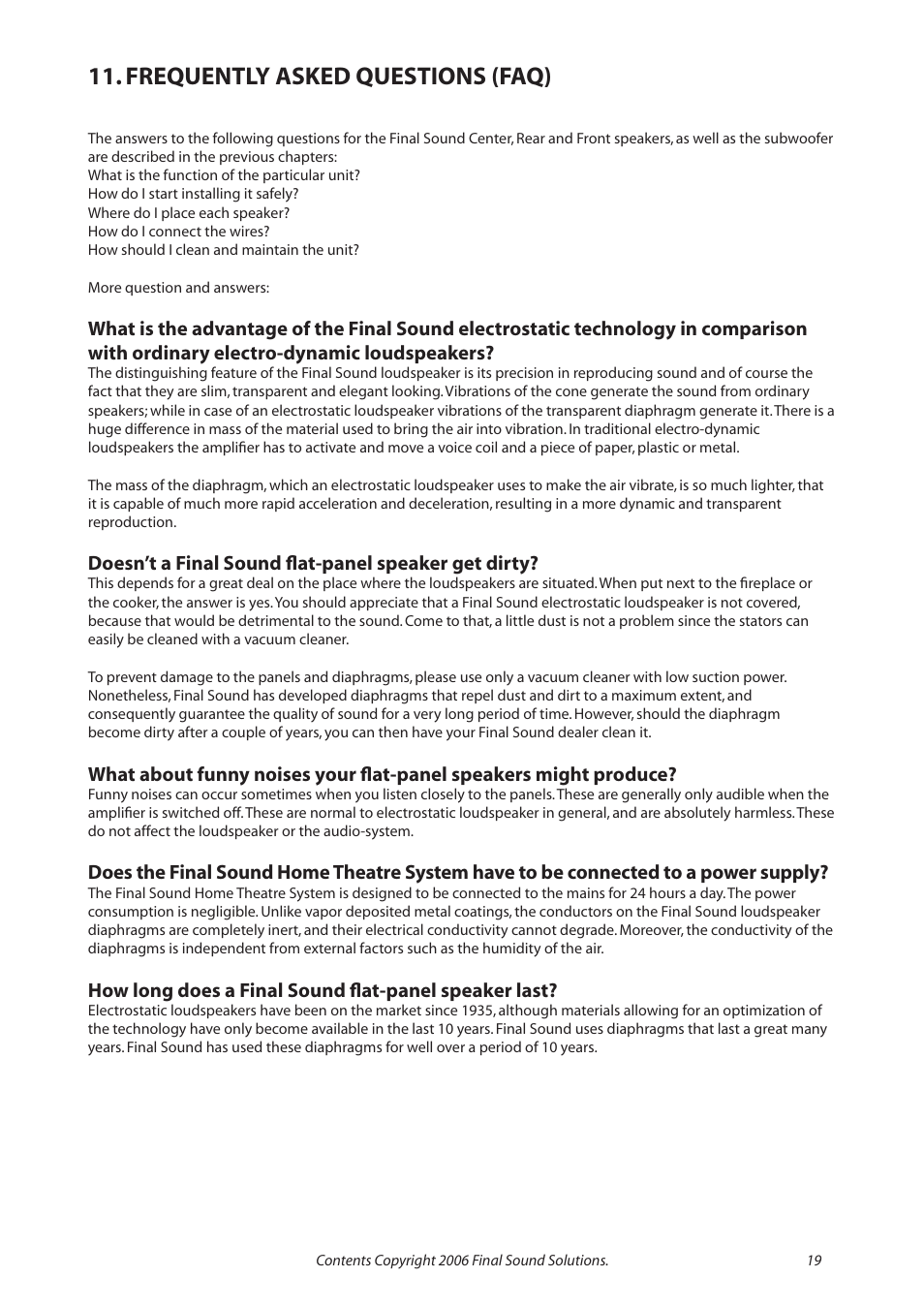 Frequently asked questions (faq) | Final Sound F600i User Manual | Page 19 / 24