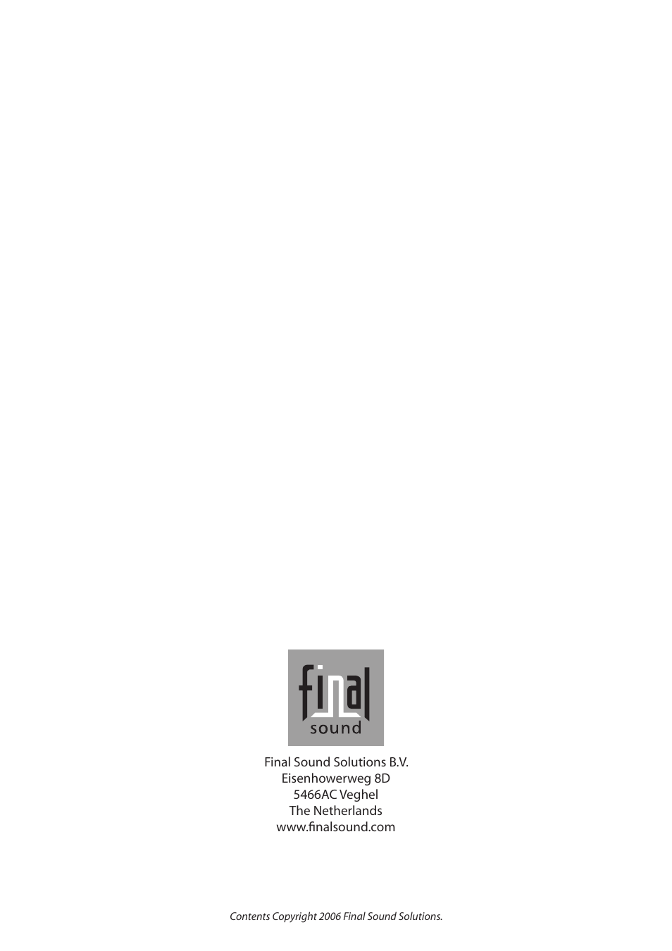 Final Sound F600i User Manual | Page 24 / 24