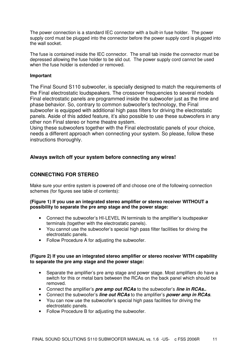 Final Sound S110 User Manual | Page 11 / 26